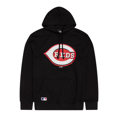 The Male model is wearing Cincinnati Reds MLB Black Pullover Hoodie 1