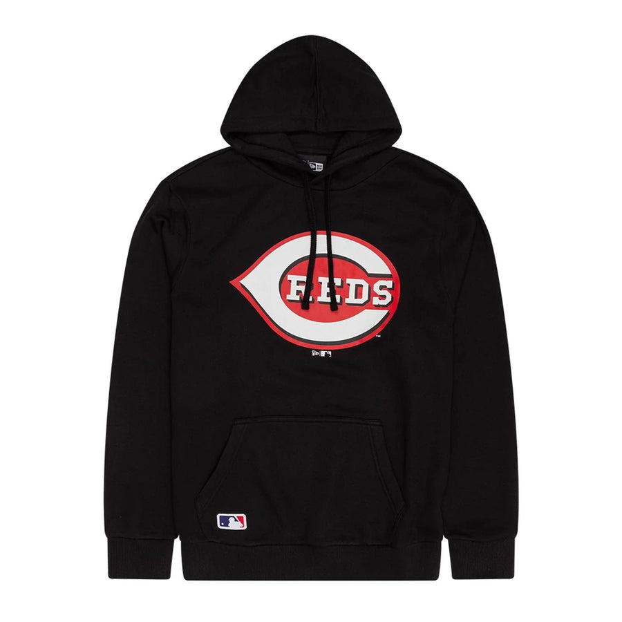 The Male model is wearing Cincinnati Reds MLB Black Pullover Hoodie 1