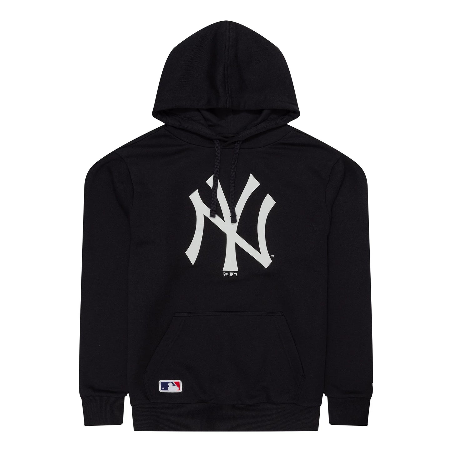 The Male model is wearing New York Yankees MLB Regular Navy Pullover Hoodie 1