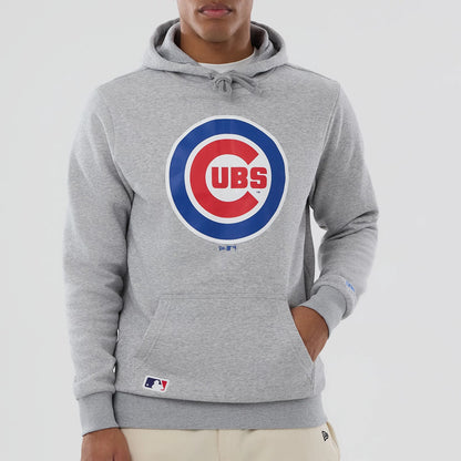 The Male model is wearing Chicago Cubs MLB Grey Pullover Hoodie 6
