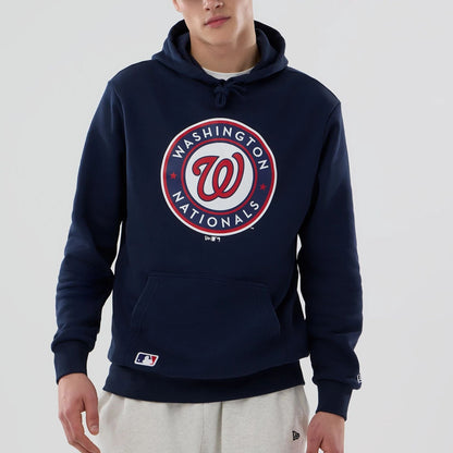 The Male model is wearing Washington Nationals MLB Dark Blue Pullover Hoodie 7