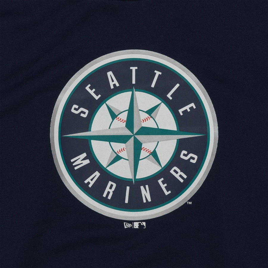 The Male model is wearing Seattle Mariners MLB Regular Dark Blue Pullover Hoodie 3