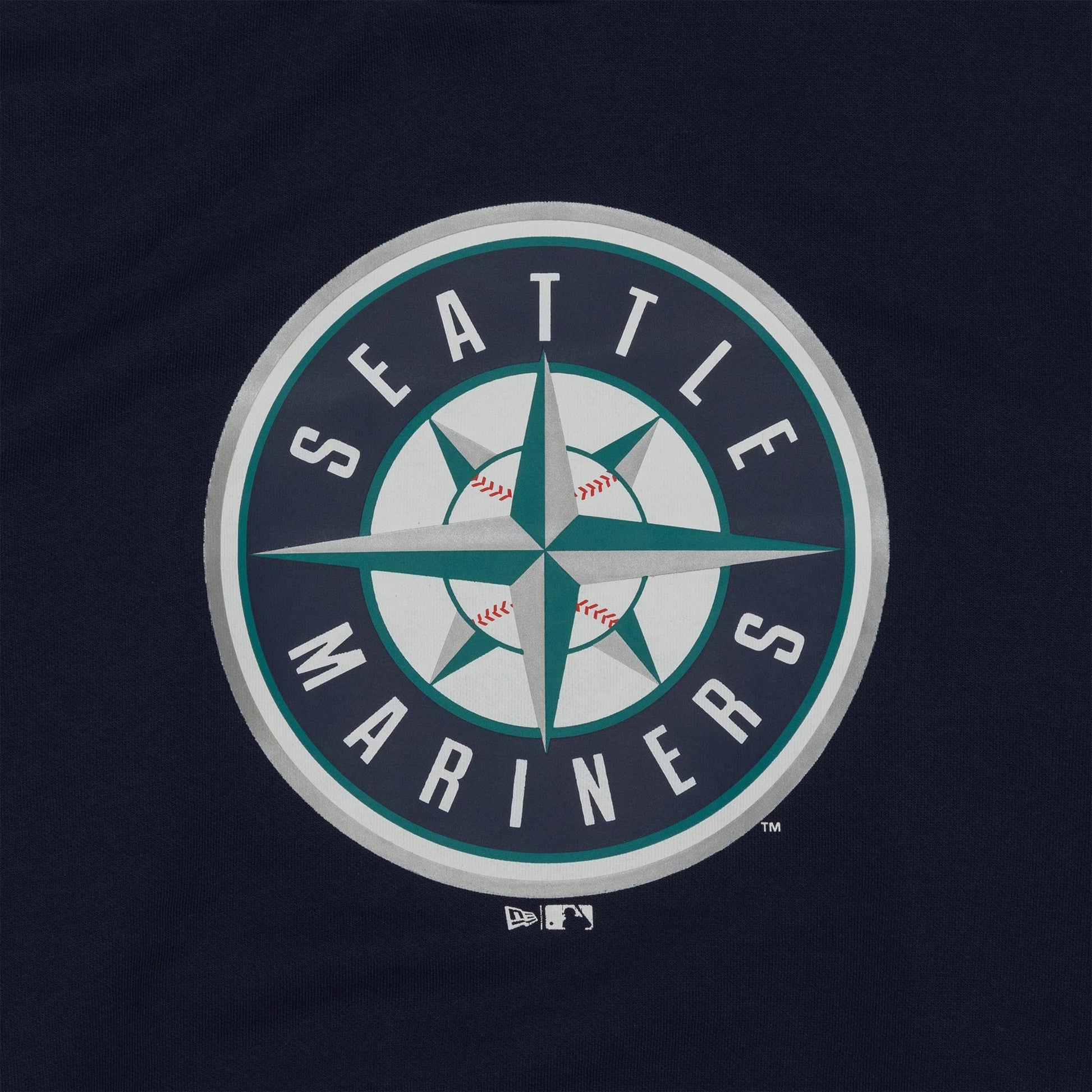The Male model is wearing Seattle Mariners MLB Regular Dark Blue Pullover Hoodie 3
