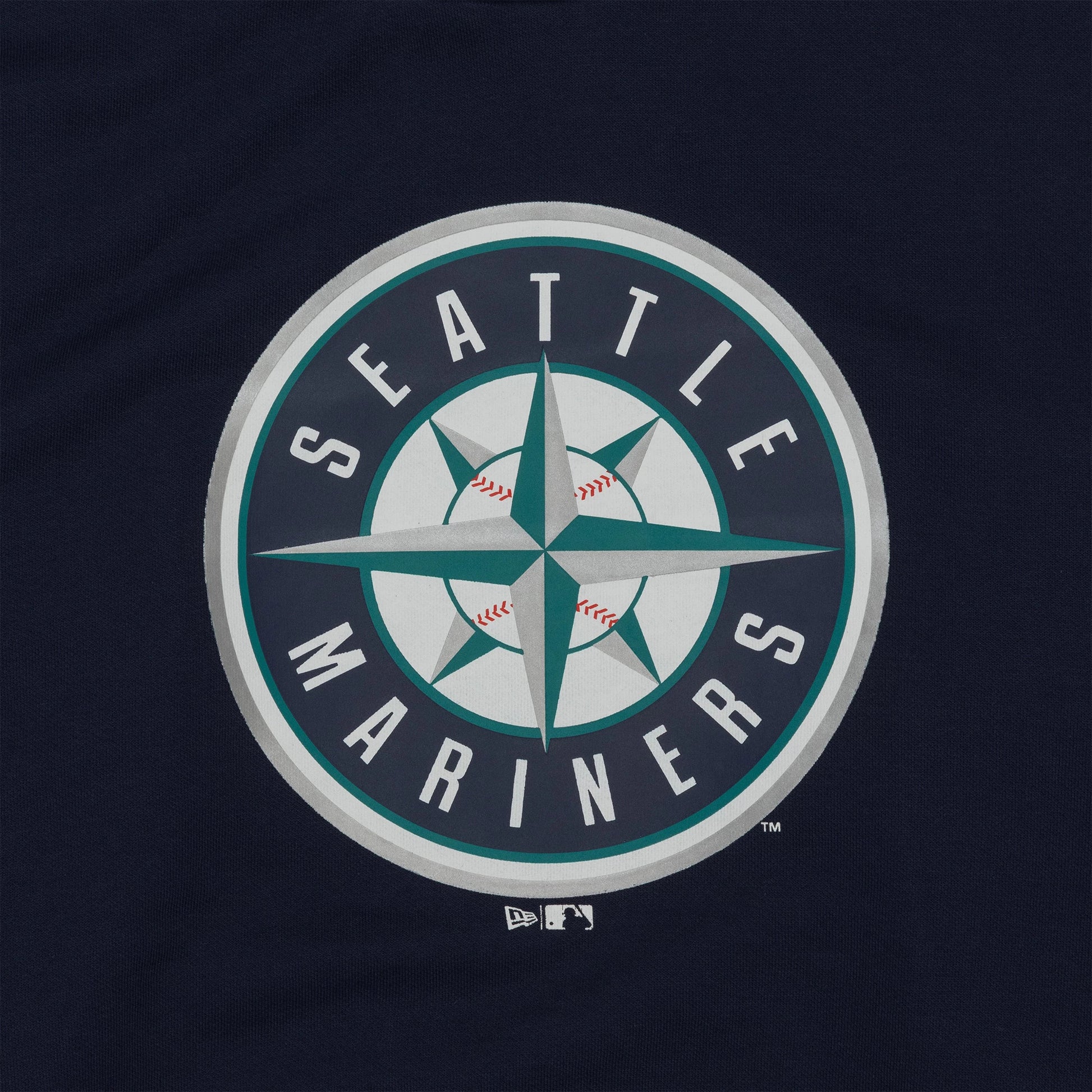 The Male model is wearing Seattle Mariners MLB Regular Dark Blue Pullover Hoodie 3