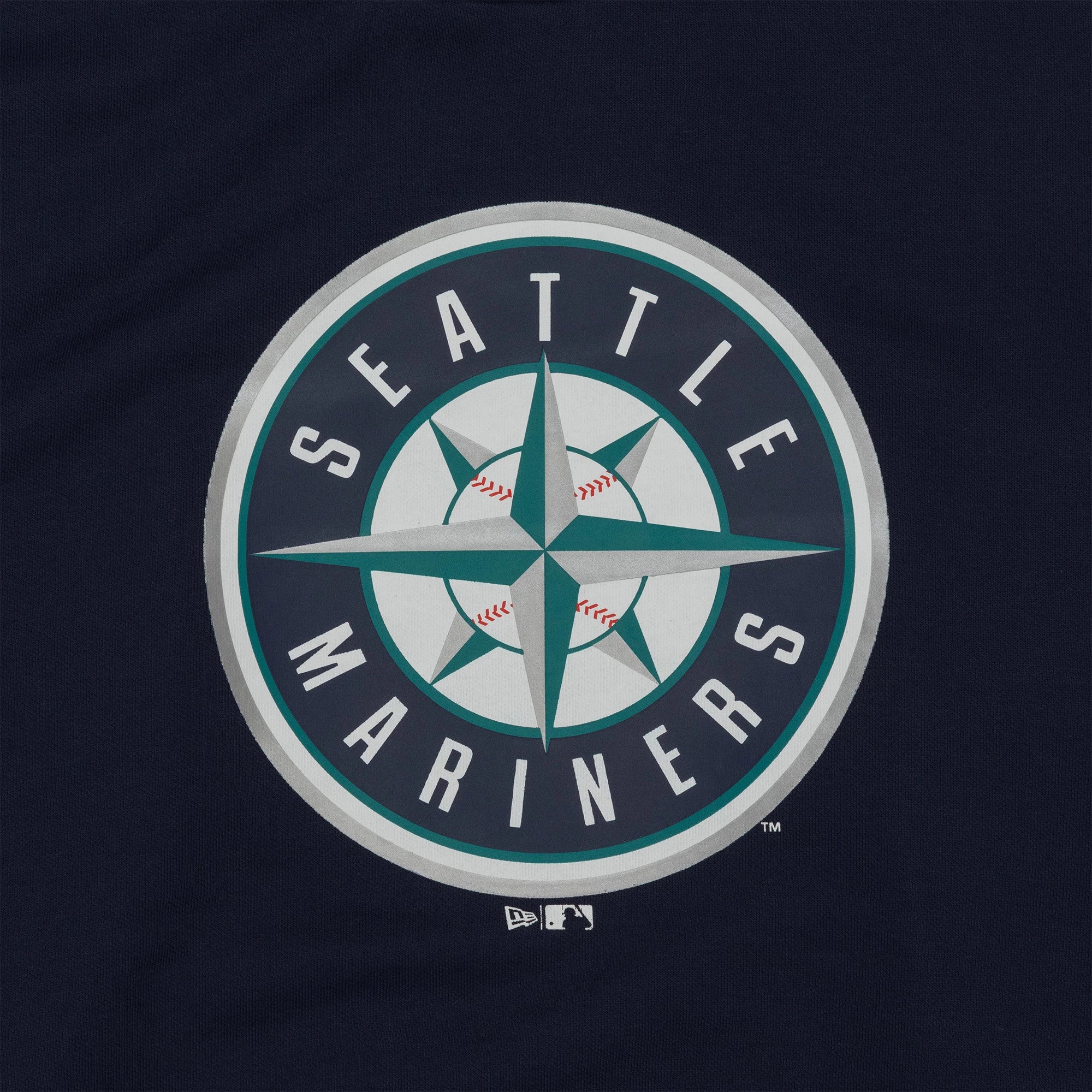 The Male model is wearing Seattle Mariners MLB Regular Dark Blue Pullover Hoodie 3