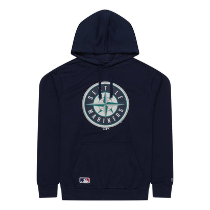 The Male model is wearing Seattle Mariners MLB Regular Dark Blue Pullover Hoodie 1