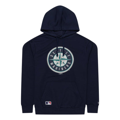 The Male model is wearing Seattle Mariners MLB Regular Dark Blue Pullover Hoodie 1