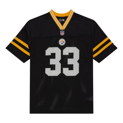 The Male model is wearing Pittsburgh Steelers NFL Mesh Black Mesh Jersey 1