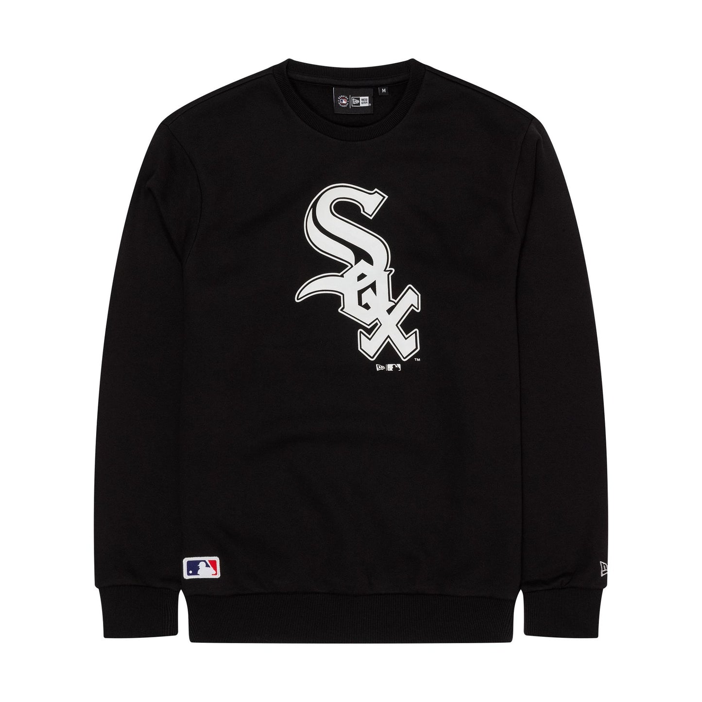 The Male model is wearing Chicago White Sox MLB Regular Black Crew Neck Sweater 1