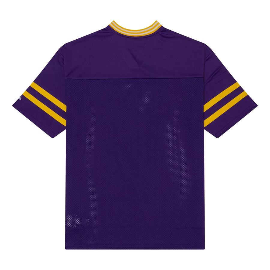 The Male model is wearing Minnesota Vikings NFL Mesh Purple Mesh Jersey 2