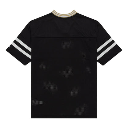 The Male model is wearing New Orleans Saints NFL Mesh Black Mesh Jersey 2