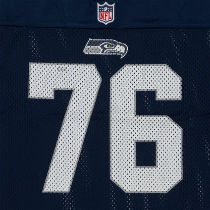 The Male model is wearing Seattle Seahawks NFL Mesh Dark Blue Mesh Jersey 3