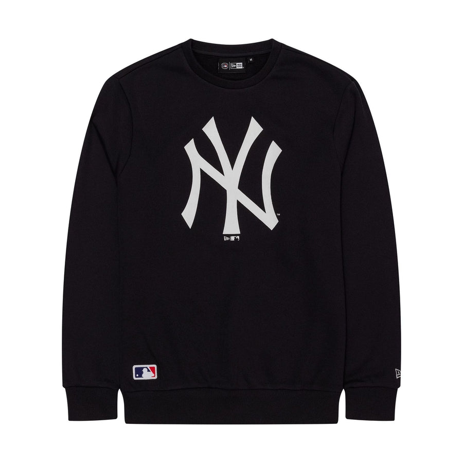 The Male model is wearing New York Yankees MLB Regular Navy Crew Neck Sweater 1
