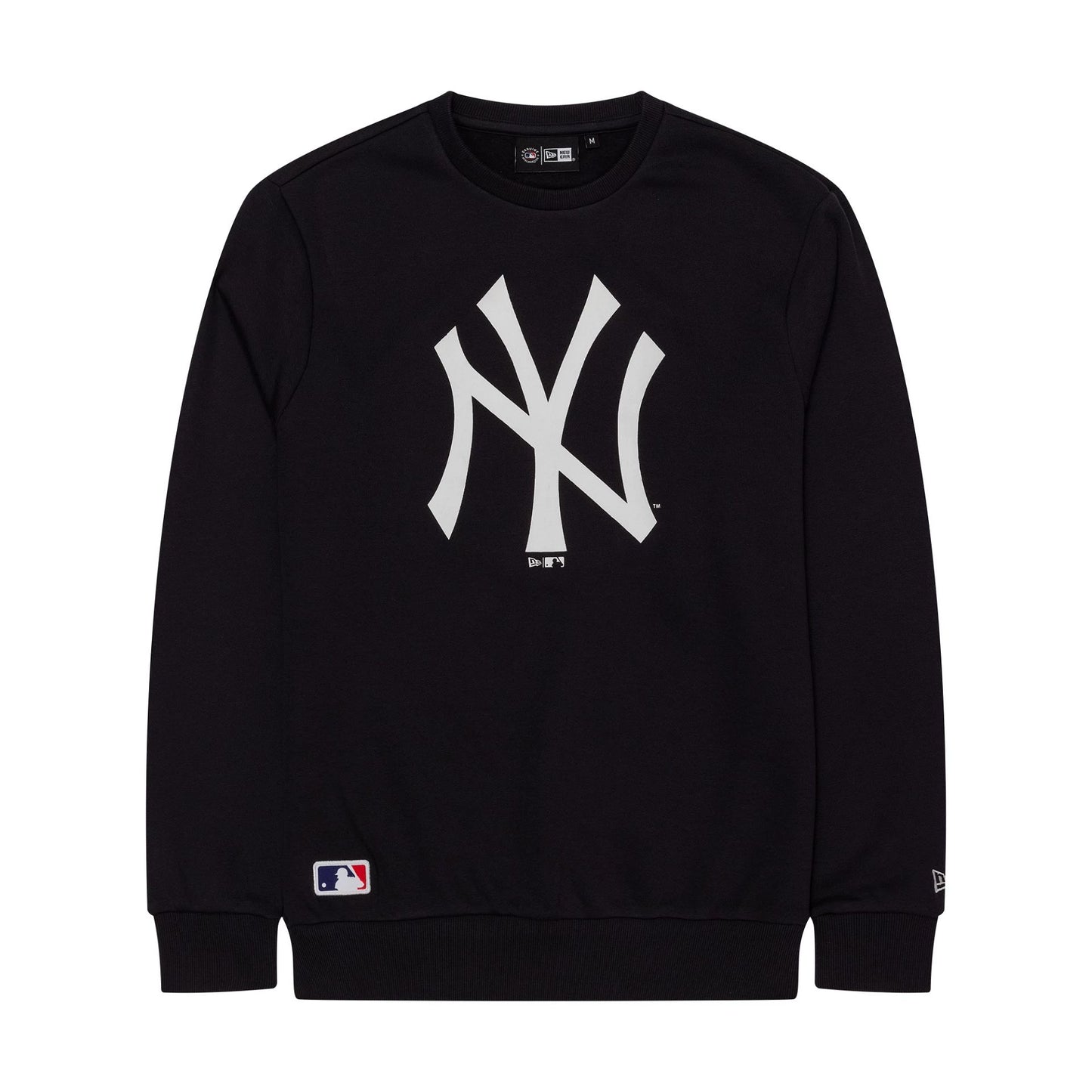 The Male model is wearing New York Yankees MLB Regular Navy Crew Neck Sweater 1