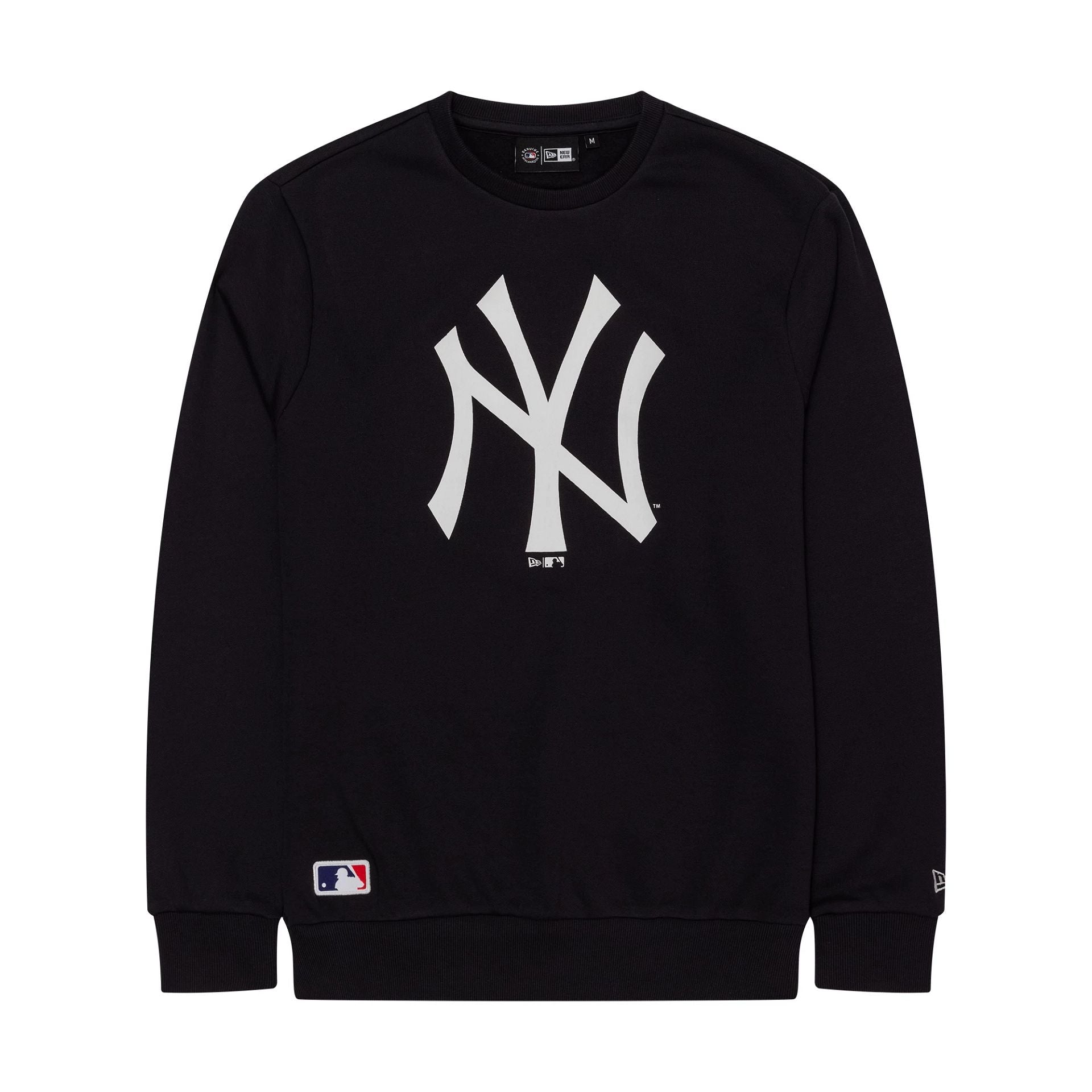 The Male model is wearing New York Yankees MLB Regular Navy Crew Neck Sweater 1