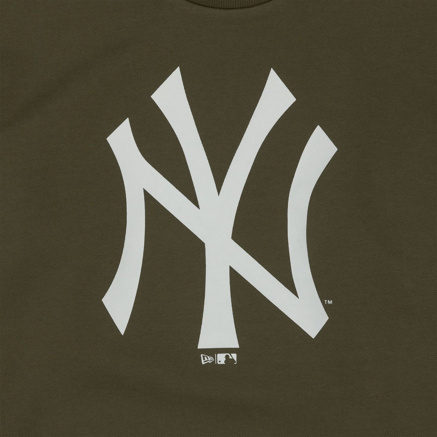 The Male model is wearing New York Yankees MLB Regular Green Crew Neck Sweater 3