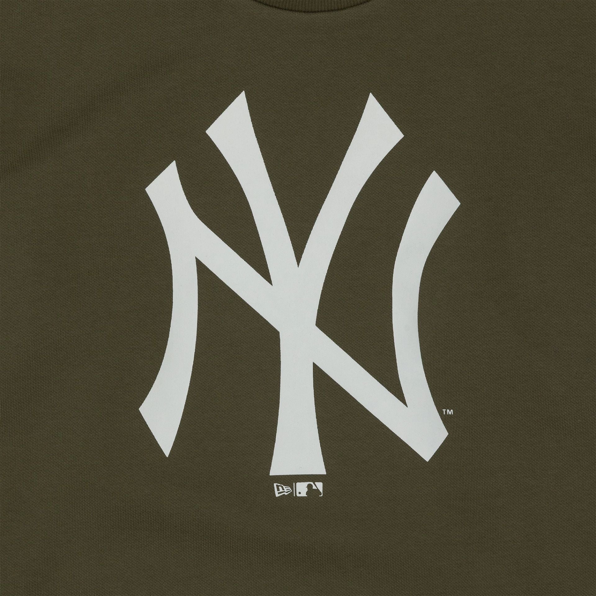 The Male model is wearing New York Yankees MLB Regular Green Crew Neck Sweater 3