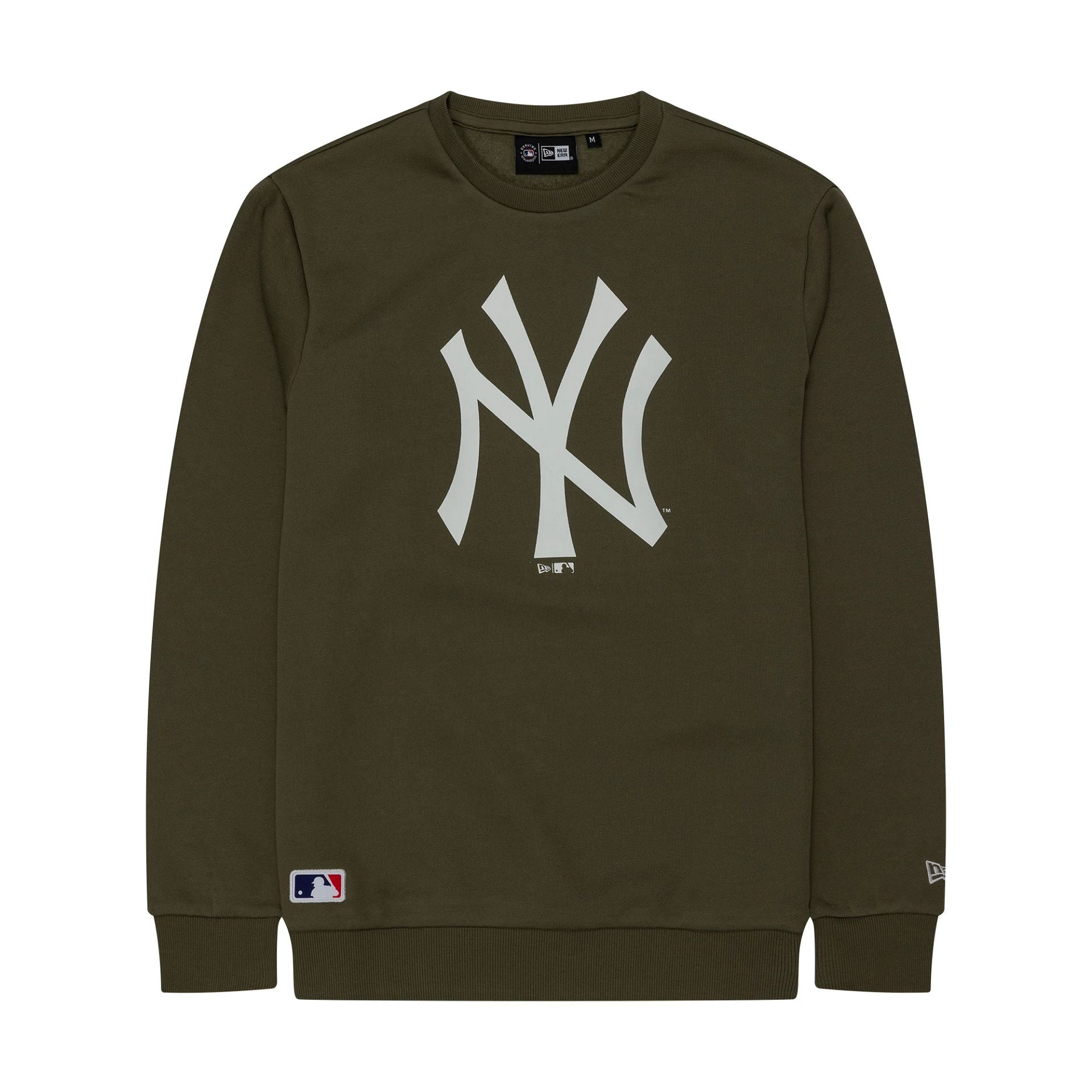 The Male model is wearing New York Yankees MLB Regular Green Crew Neck Sweater 1