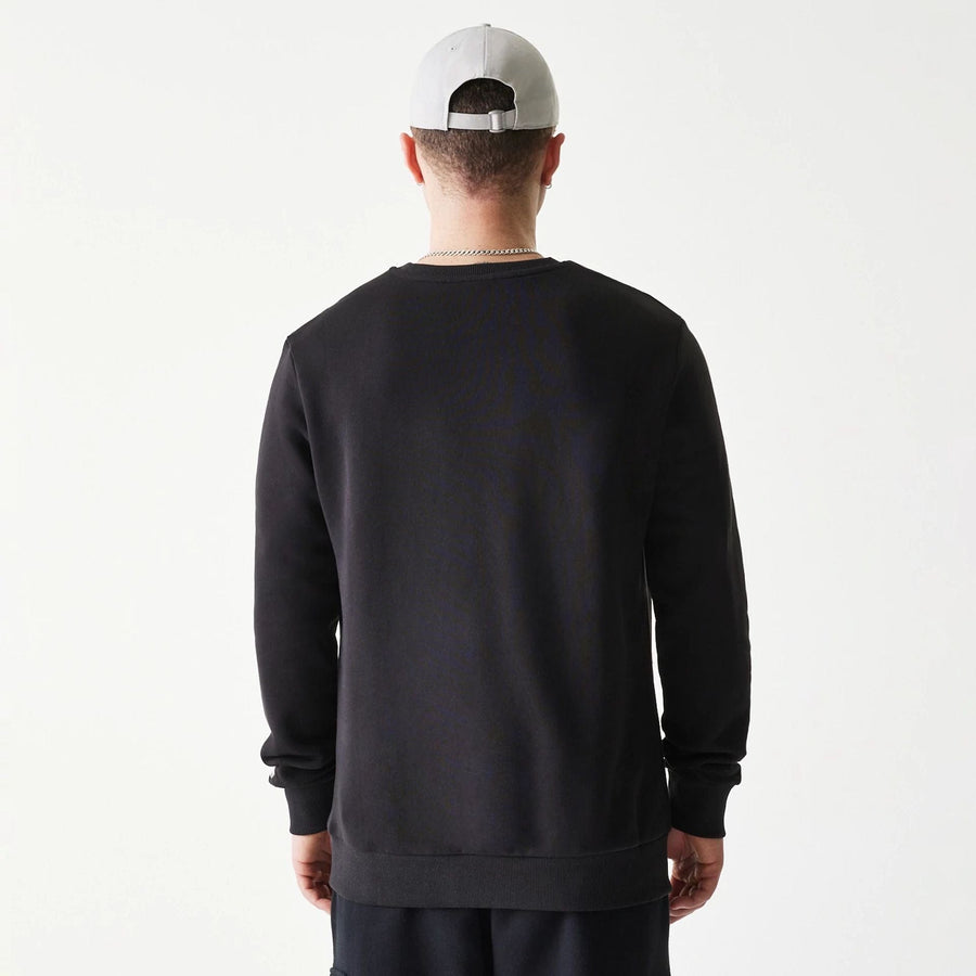 The Male model is wearing New York Yankees MLB Regular Black Crew Neck Sweater 2