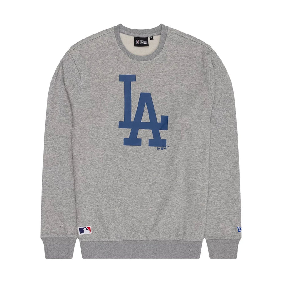 The Male model is wearing LA Dodgers MLB Grey Crew Neck Sweater 1
