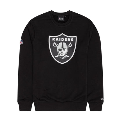 The Male model is wearing Las Vegas Raiders NFL Black Crew Neck Sweater 1