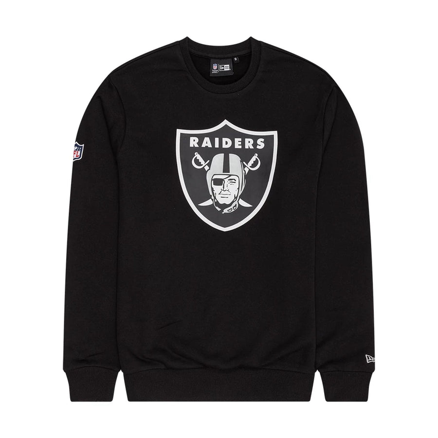 The Male model is wearing Las Vegas Raiders NFL Black Crew Neck Sweater 1