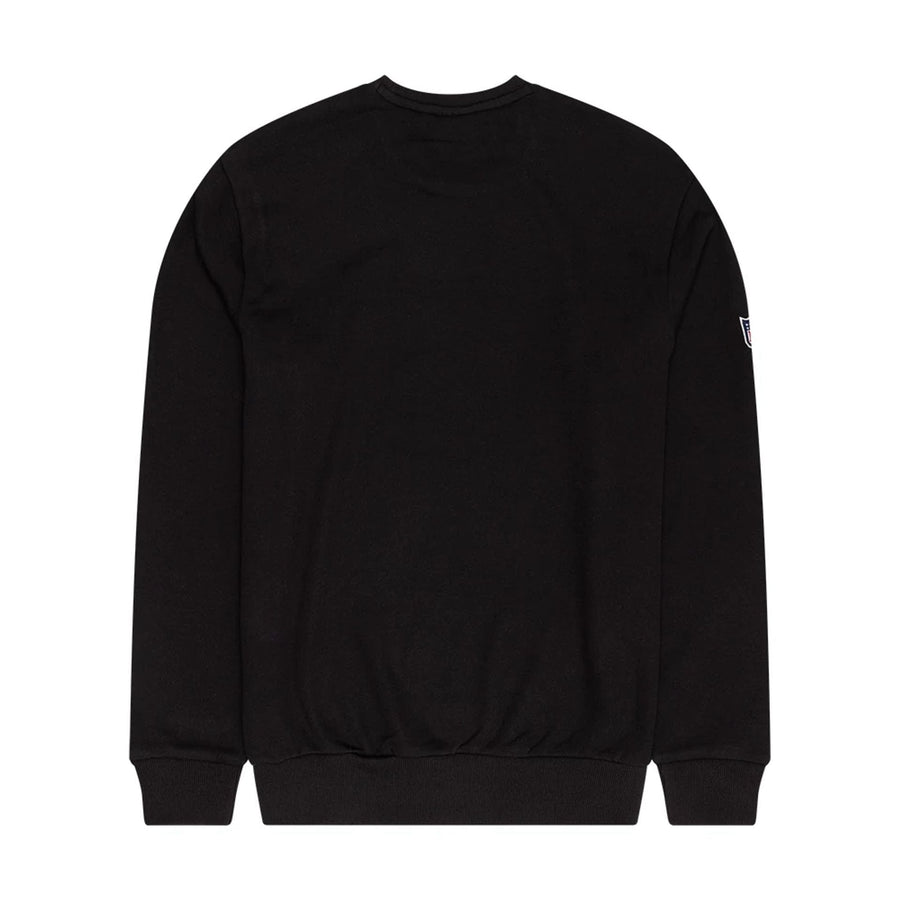 The Male model is wearing NFL Generic Logo Black Crew Neck Sweater 2