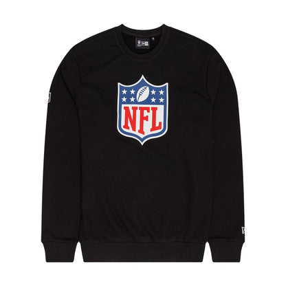 The Male model is wearing NFL Generic Logo Black Crew Neck Sweater 1