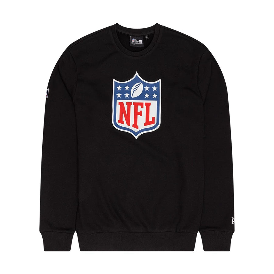 The Male model is wearing NFL Generic Logo Black Crew Neck Sweater 1