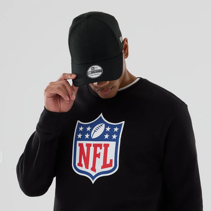 The Male model is wearing NFL Generic Logo Black Crew Neck Sweater 5
