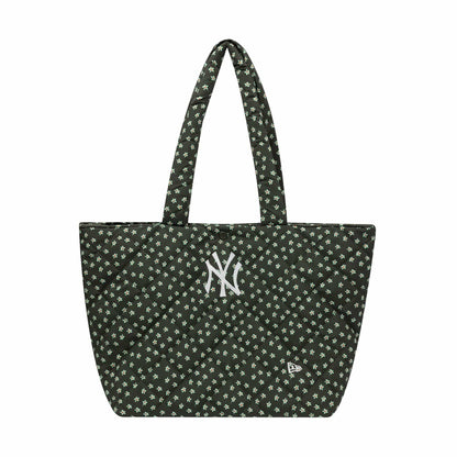 This is a New York Yankees MLB Floral Green Quilted Tote Bag 3