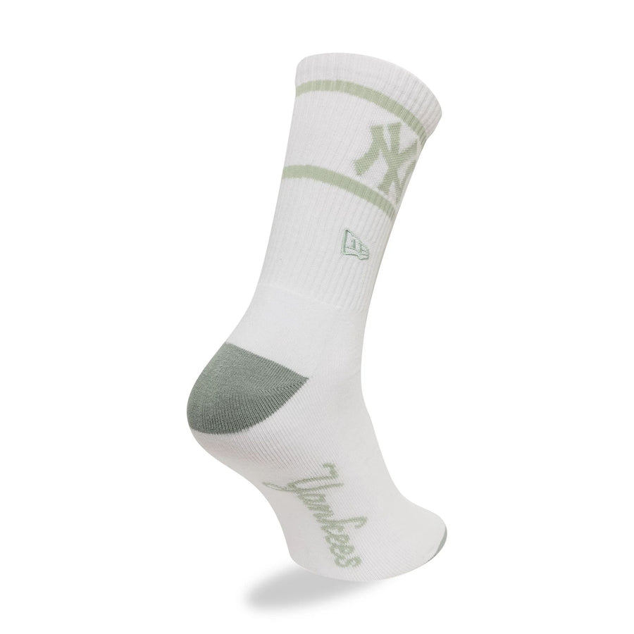 This is a New York Yankees MLB Seasonal White and Green Crew Socks 1