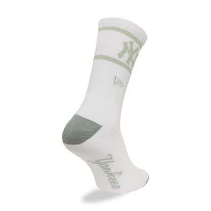 This is a New York Yankees MLB Seasonal White and Green Crew Socks 1
