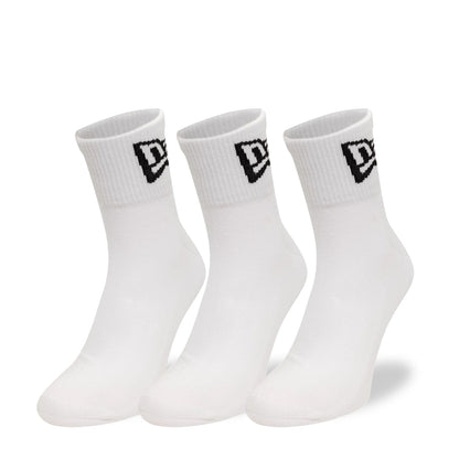 This is a New Era Flag 3-Pack White Short Crew Socks 2