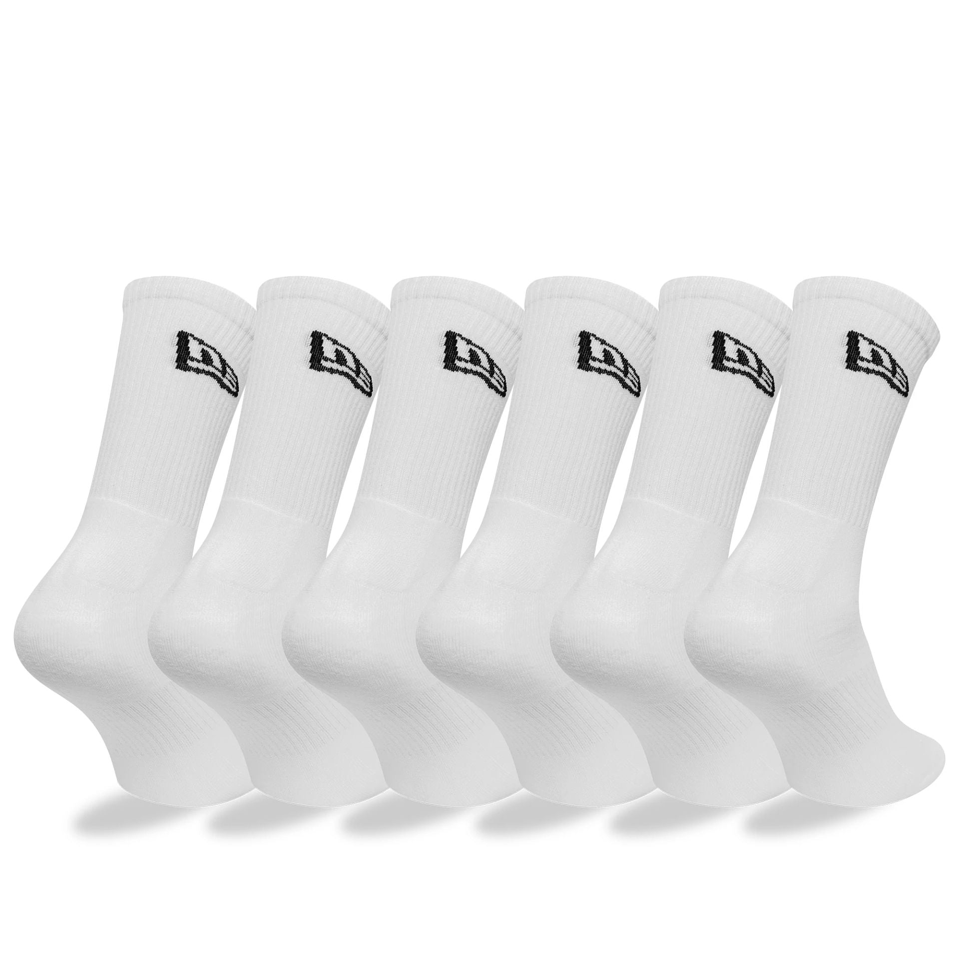 This is a New Era Flag 6-Pack White Crew Socks 3
