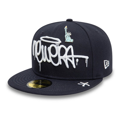 This is a New Era Graphic Navy 59FIFTY Fitted Cap 1