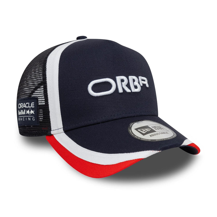 This is a Red Bull Racing Retro Dark Blue 9FORTY A-Frame Trucker Adjustable Cap 3