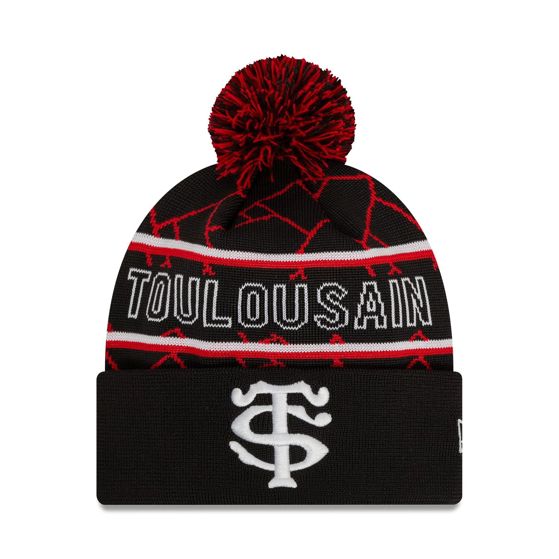 This is a Stade Toulousain Black Sport Knit Beanie Hat 1