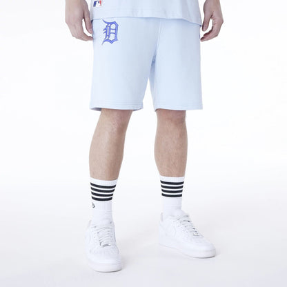 The Male model is wearing Detroit Tigers MLB League Essential Pastel Blue Shorts 1