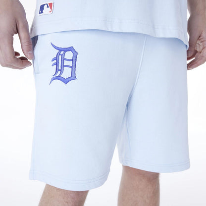 The Male model is wearing Detroit Tigers MLB League Essential Pastel Blue Shorts 3