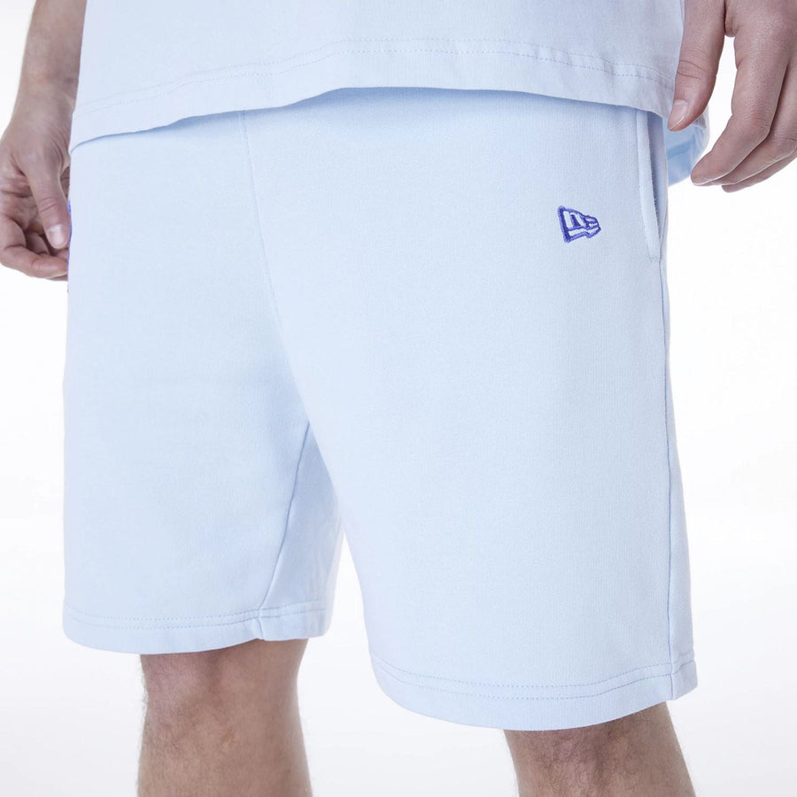 The Male model is wearing Detroit Tigers MLB League Essential Pastel Blue Shorts 5