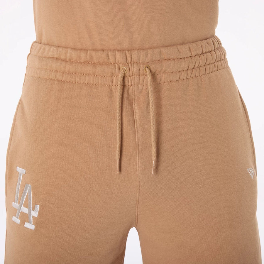The Male model is wearing LA Dodgers MLB League Essential Dark Beige Shorts 6