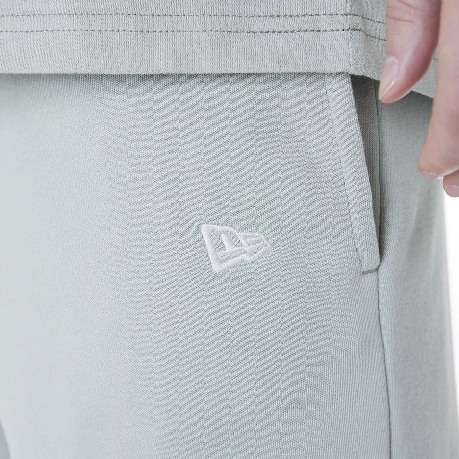 The Male model is wearing New York Yankees MLB League Essential Pastel Green Shorts 4