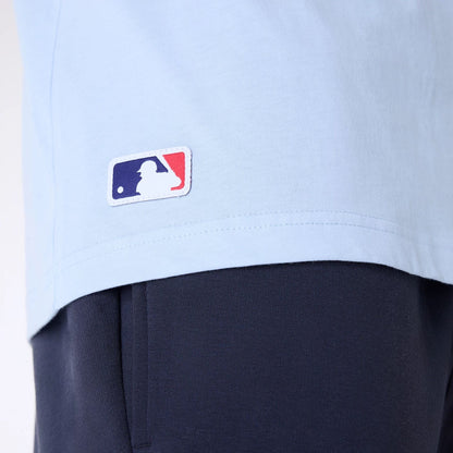 The Male model is wearing Detroit Tigers MLB League Essential Pastel Blue Oversized T-Shirt 7