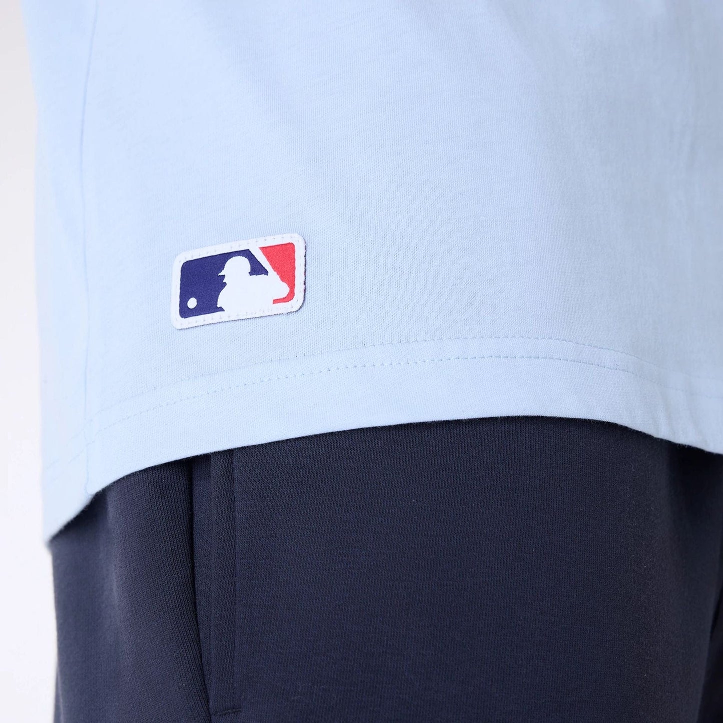 The Male model is wearing Detroit Tigers MLB League Essential Pastel Blue Oversized T-Shirt 7