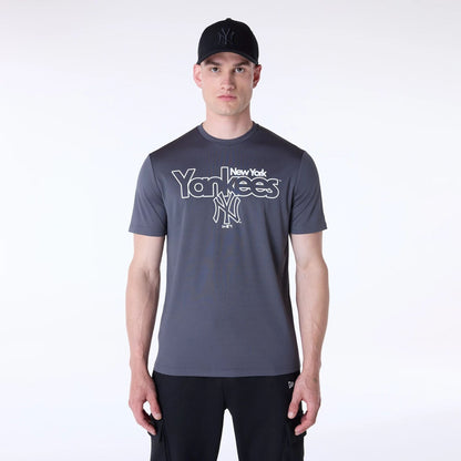 The Male model is wearing New York Yankees MLB Essentials Dark Grey T-Shirt 1