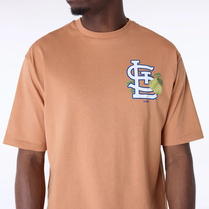 The Male model is wearing St. Louis Cardinals MLB Fruit Dark Beige T-Shirt 7