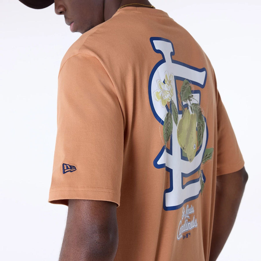 The Male model is wearing St. Louis Cardinals MLB Fruit Dark Beige T-Shirt 6