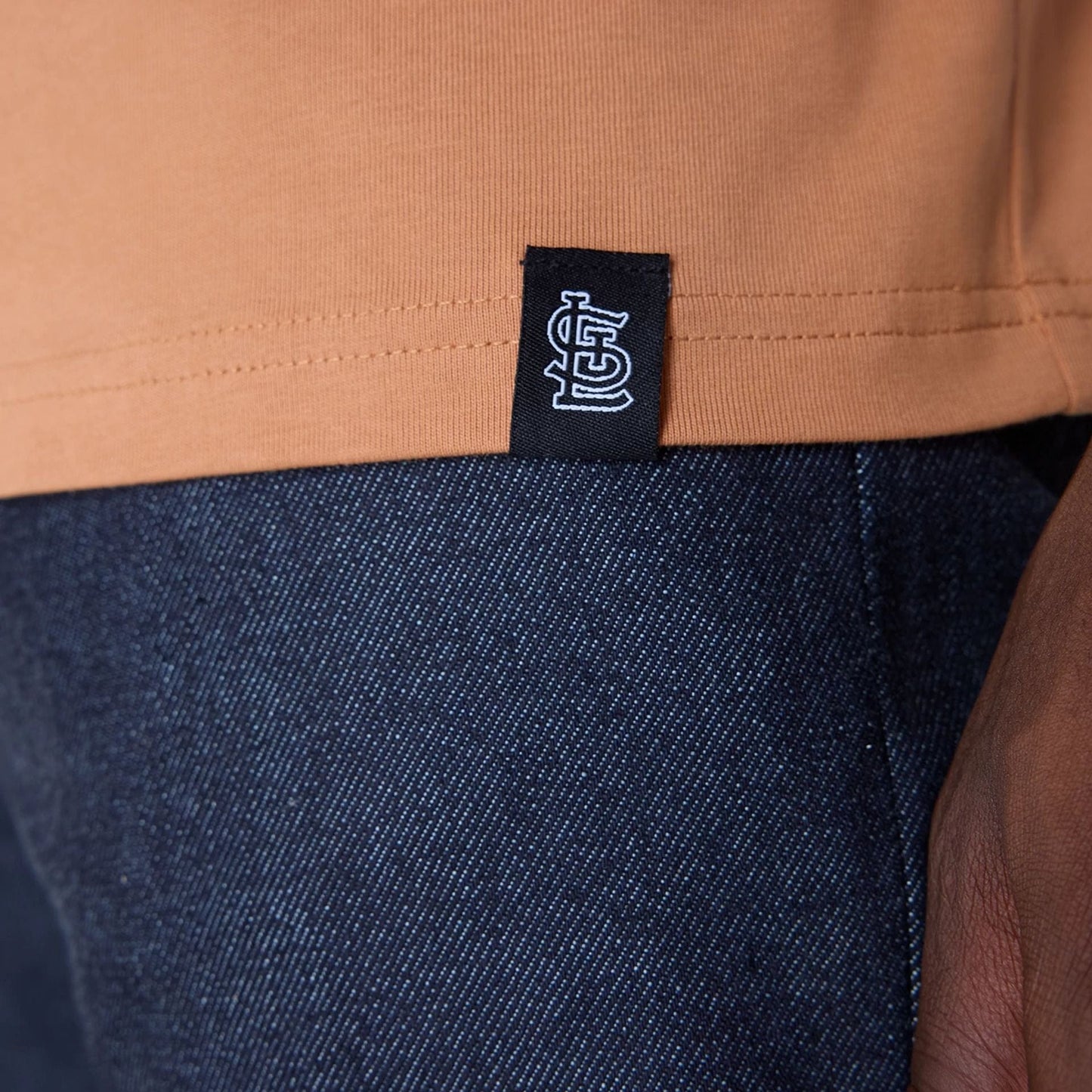 The Male model is wearing St. Louis Cardinals MLB Fruit Dark Beige T-Shirt 5