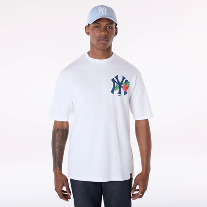 The Male model is wearing New York Yankees MLB Fruit Open White T-Shirt 5